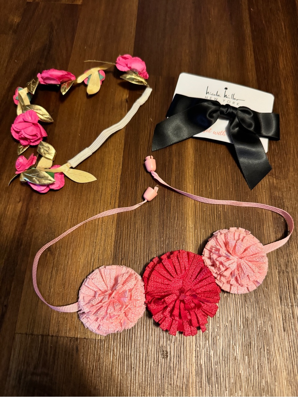 NWT Girls Hair Accessories Bundle Lot - Nicole Miller, Floral Crown, Headband